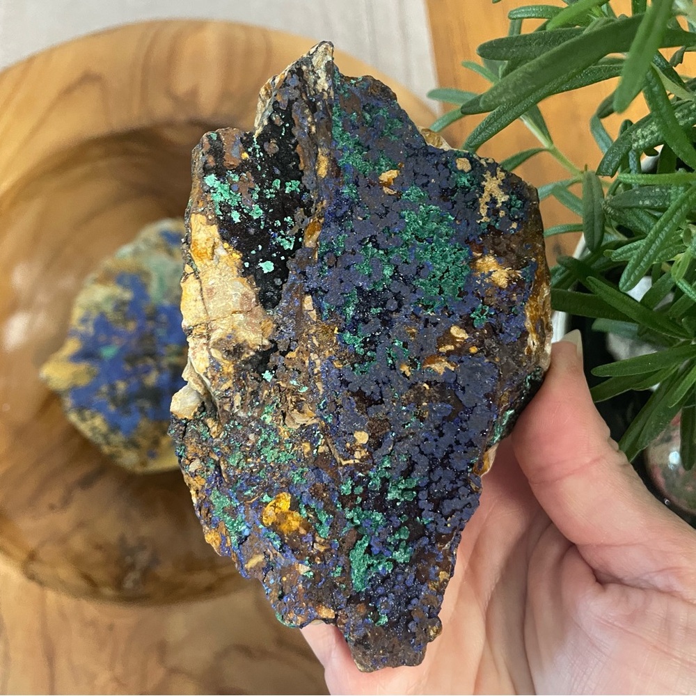 Vibrant Mineral Rock with Blue and Green azurite and malachite